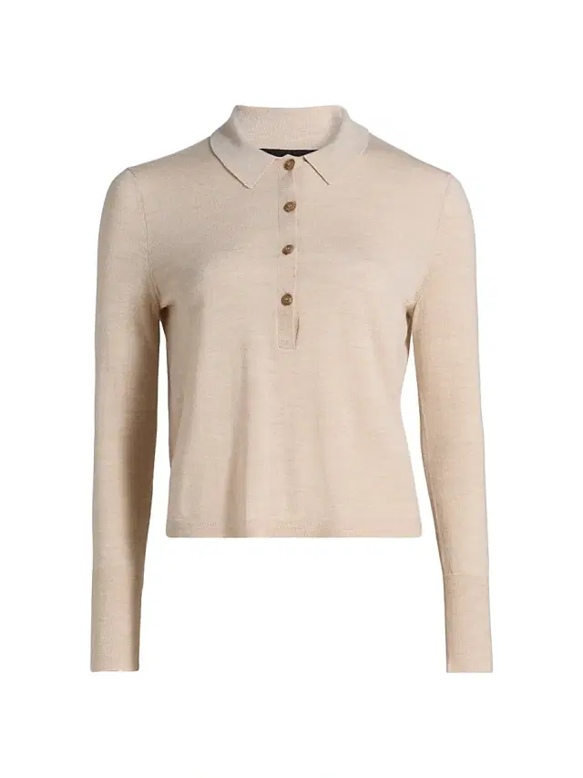 Jenni Kayne Women's Grayson Wool Polo Top - Oat