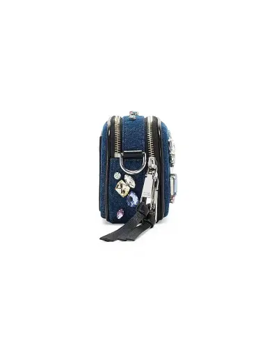 Marc Jacobs Women's The Gem Denim Snapshot Shoulder Bag | Thumbnail 3 Marc Jacobs Women's The Gem Denim Snapshot Shoulder Bag | Thumbnail 3