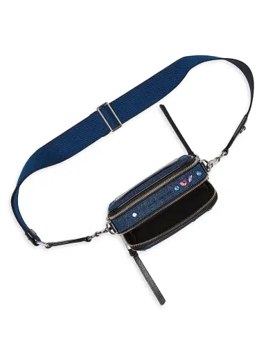 Marc Jacobs Women's The Gem Denim Snapshot Shoulder Bag | Thumbnail 4 Marc Jacobs Women's The Gem Denim Snapshot Shoulder Bag | Thumbnail 4