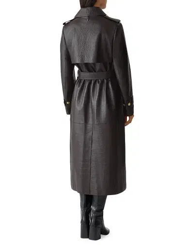 Mackage Women's Gael Croc-Embossed Leather Double-Breasted Trench Coat | Thumbnail 4 Mackage Women's Gael Croc-Embossed Leather Double-Breasted Trench Coat | Thumbnail 4