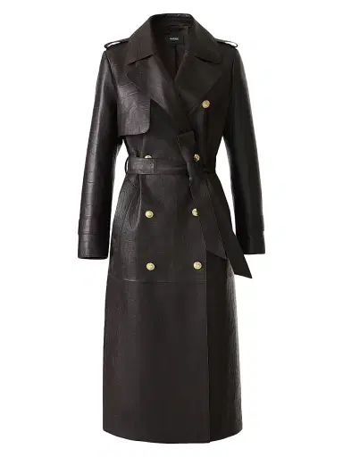 Mackage Women's Gael Croc-Embossed Leather Double-Breasted Trench Coat | Thumbnail 1 Mackage Women's Gael Croc-Embossed Leather Double-Breasted Trench Coat | Thumbnail 1
