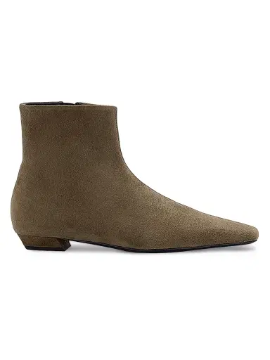 Proenza Schouler Women's Trap 25MM Suede Ankle Boots - Moss | Thumbnail 1 Proenza Schouler Women's Trap 25MM Suede Ankle Boots - Moss | Thumbnail 1
