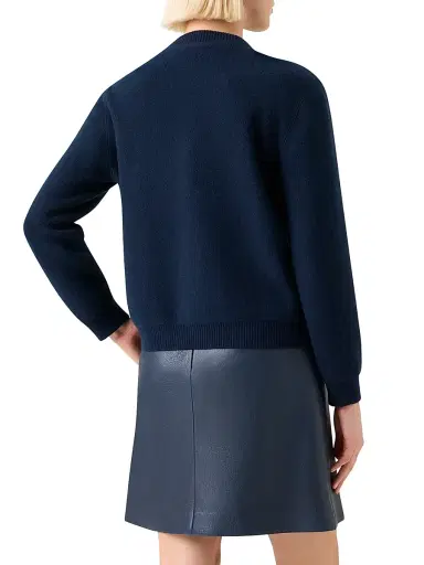 Akris Women's Cashmere Piqué Cardigan - Navy | Thumbnail 5 Akris Women's Cashmere Piqué Cardigan - Navy | Thumbnail 5