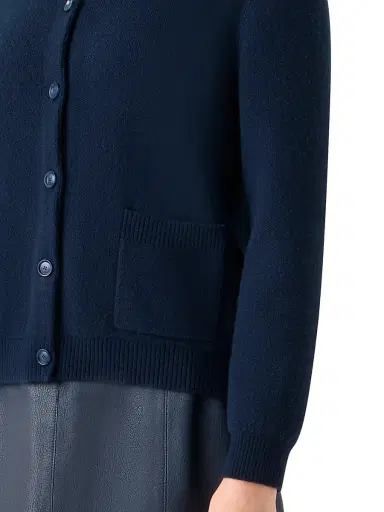 Akris Women's Cashmere Piqué Cardigan - Navy | Thumbnail 6 Akris Women's Cashmere Piqué Cardigan - Navy | Thumbnail 6