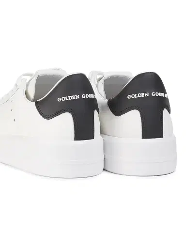 Golden Goose Men's Pure Star Leather Low-Top Sneakers - White Black - Size 14 | Thumbnail 3