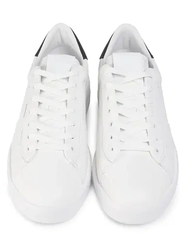 Golden Goose Men's Pure Star Leather Low-Top Sneakers - White Black - Size 14 | Thumbnail 4