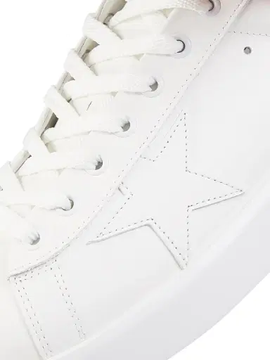 Golden Goose Men's Pure Star Leather Low-Top Sneakers - White Black - Size 14 | Thumbnail 5