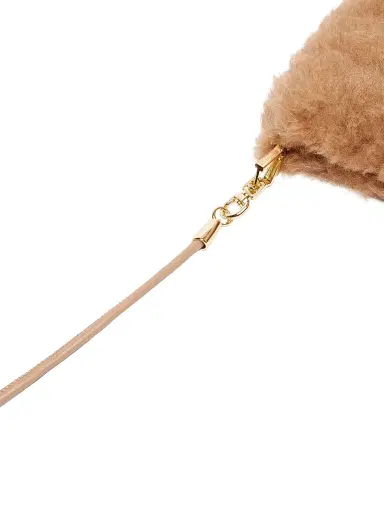 Max Mara Women's Teddy Fabric Mittens - Camel - Size Medium | Thumbnail 3