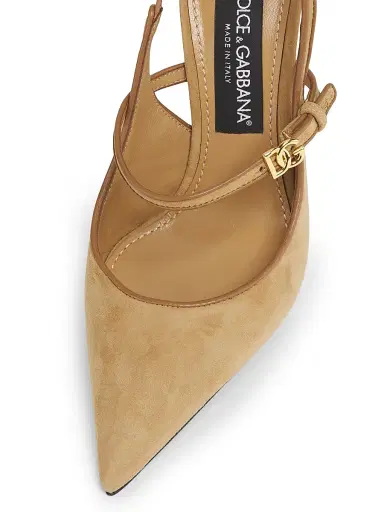 Dolce & Gabbana Women's Italian Tailoring DG Suede Pumps - Beige Camel - Size 10.5 | Thumbnail 4 Dolce & Gabbana Women's Italian Tailoring DG Suede Pumps - Beige Camel - Size 10.5 | Thumbnail 4