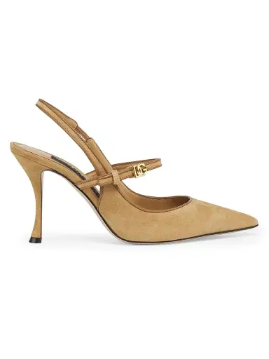 Dolce & Gabbana Women's Italian Tailoring DG Suede Pumps - Beige Camel - Size 10.5 | Thumbnail 1 Dolce & Gabbana Women's Italian Tailoring DG Suede Pumps - Beige Camel - Size 10.5 | Thumbnail 1
