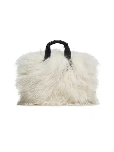 Moncler Women's Micro Caradoc Top Handle Bag in Shearling - White | Thumbnail 2 Moncler Women's Micro Caradoc Top Handle Bag in Shearling - White | Thumbnail 2