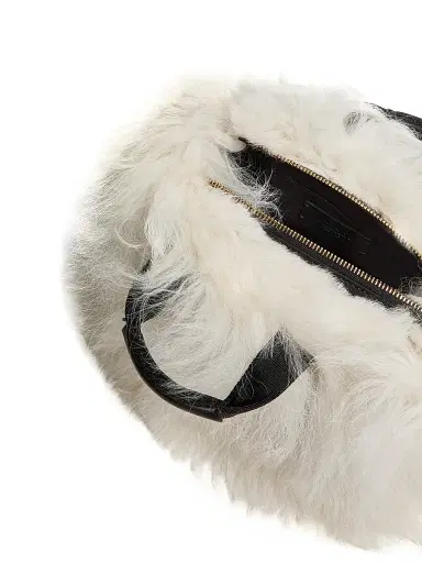 Moncler Women's Micro Caradoc Top Handle Bag in Shearling - White | Thumbnail 4 Moncler Women's Micro Caradoc Top Handle Bag in Shearling - White | Thumbnail 4