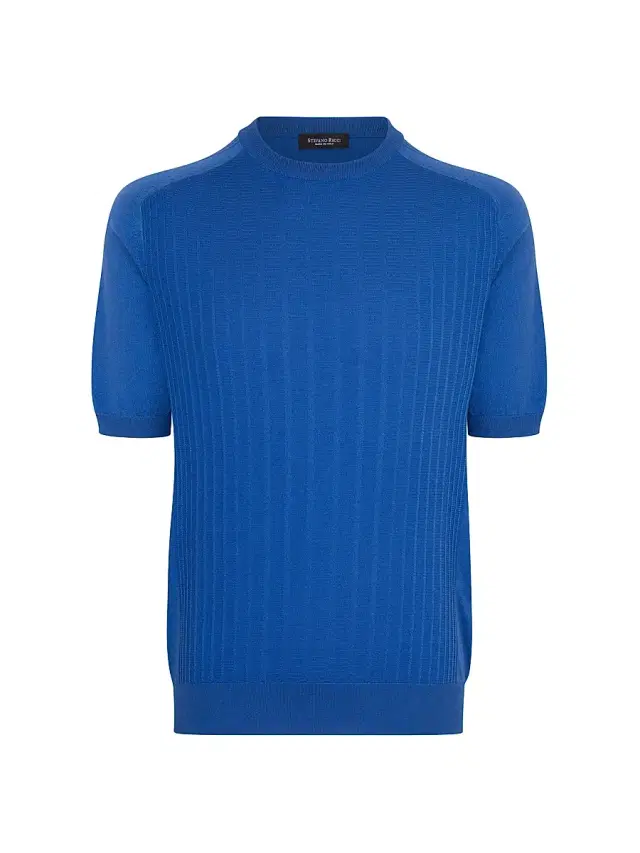 Stefano Ricci Men's Silk and Cotton Superior Crewneck Sweater - Blue