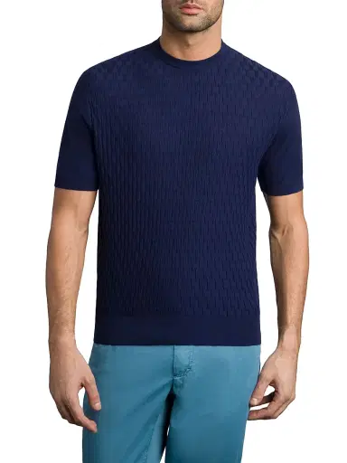 Stefano Ricci Men's Alpha Yarn Cashmere Knit Crewneck Sweater - Navy - Size 52 | Thumbnail 2