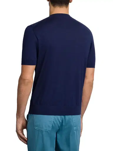 Stefano Ricci Men's Alpha Yarn Cashmere Knit Crewneck Sweater - Navy - Size 52 | Thumbnail 3