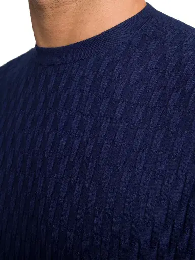 Stefano Ricci Men's Alpha Yarn Cashmere Knit Crewneck Sweater - Navy - Size 52 | Thumbnail 5