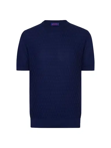Stefano Ricci Men's Alpha Yarn Cashmere Knit Crewneck Sweater - Navy - Size 52 | Thumbnail 1