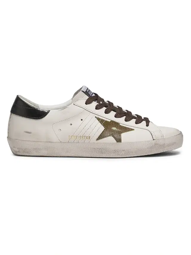 Men's Super-Star Leather Low-Top Sneakers - Optic White Green Antarcite