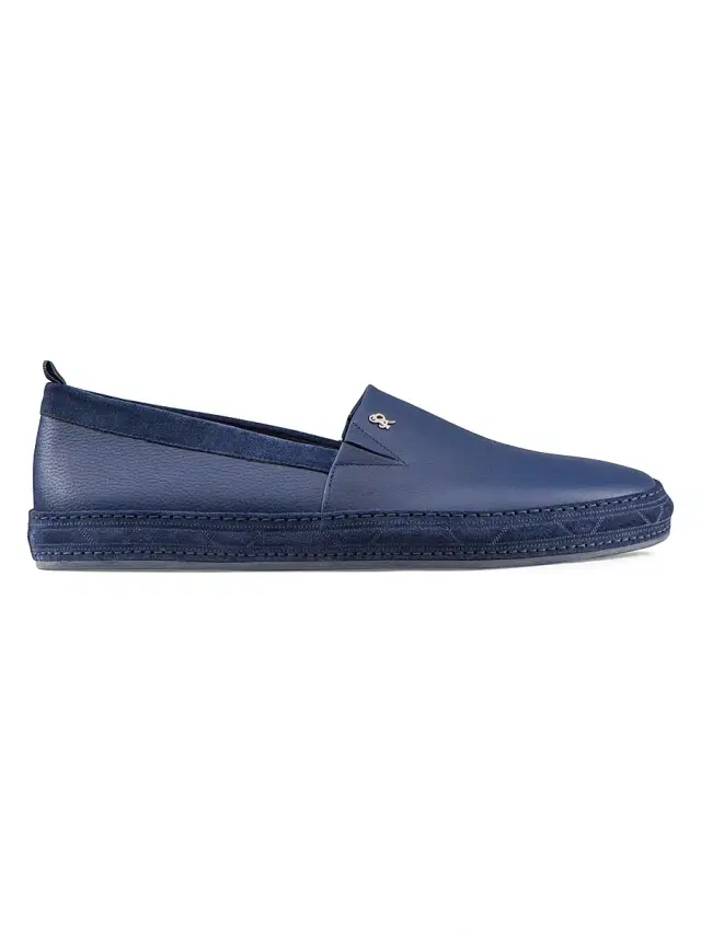 Men's Calfskin Leather Loafers - Blue