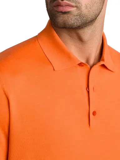 Stefano Ricci Men's Cashmere-Wool Polo Shirt - Orange - Size 52 | Thumbnail 4