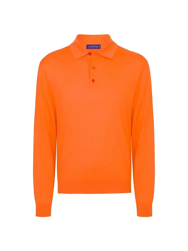 Men's Cashmere-Wool Polo Shirt - Orange