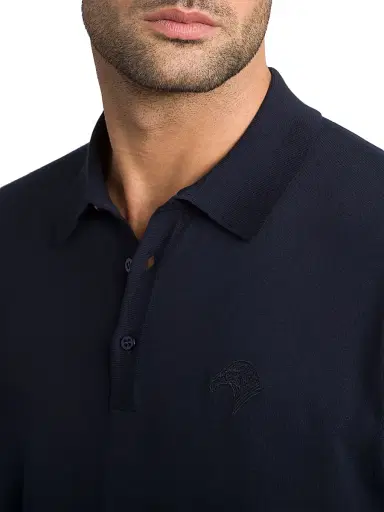 Stefano Ricci Men's Three Button Polo Shirt - Dark Blue - Size 48 | Thumbnail 4 Stefano Ricci Men's Three Button Polo Shirt - Dark Blue - Size 48 | Thumbnail 4
