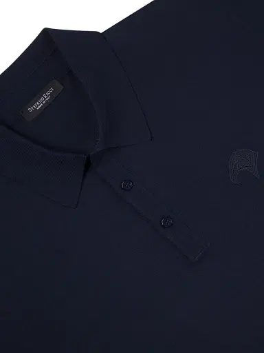 Stefano Ricci Men's Three Button Polo Shirt - Dark Blue - Size 48 | Thumbnail 6 Stefano Ricci Men's Three Button Polo Shirt - Dark Blue - Size 48 | Thumbnail 6
