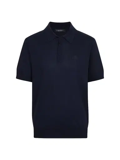 Stefano Ricci Men's Three Button Polo Shirt - Dark Blue - Size 48 | Thumbnail 1 Stefano Ricci Men's Three Button Polo Shirt - Dark Blue - Size 48 | Thumbnail 1