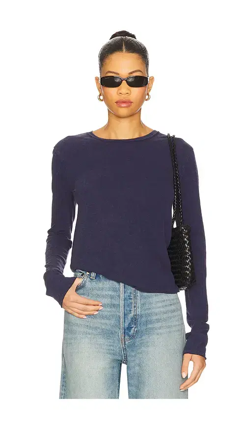 Free People x We The Free Nova Tee Long Sleeve In Peacoat