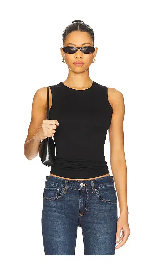 Sleeveless Crewneck Soft Jersey Top