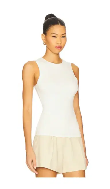 ÉTERNE Sleeveless Crewneck Soft Jersey Top | Thumbnail 2
