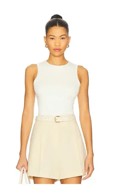 ÉTERNE Sleeveless Crewneck Soft Jersey Top | Thumbnail 1