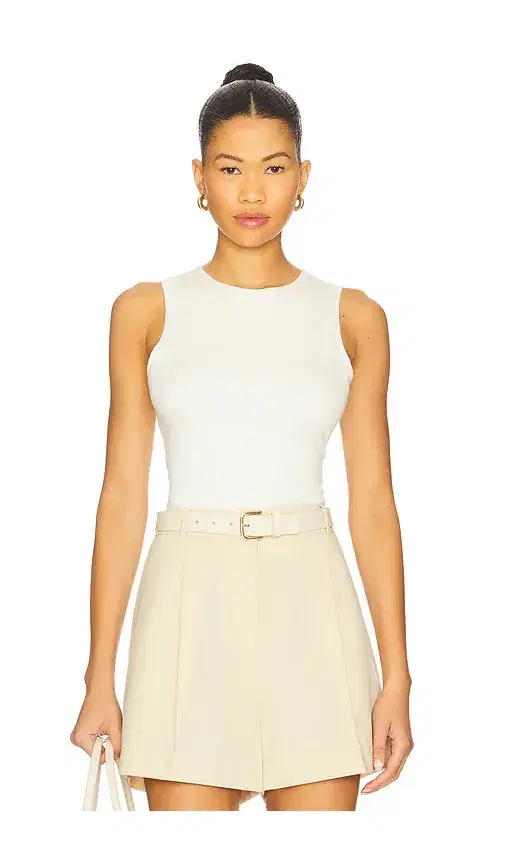 Sleeveless Crewneck Soft Jersey Top