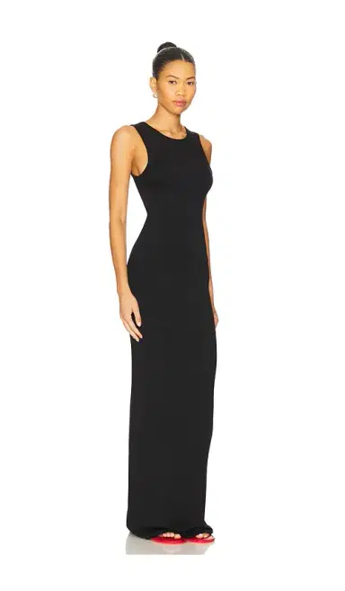 ÉTERNE Sleeveless Crewneck Soft Jersey Maxi Dress | Thumbnail 2
