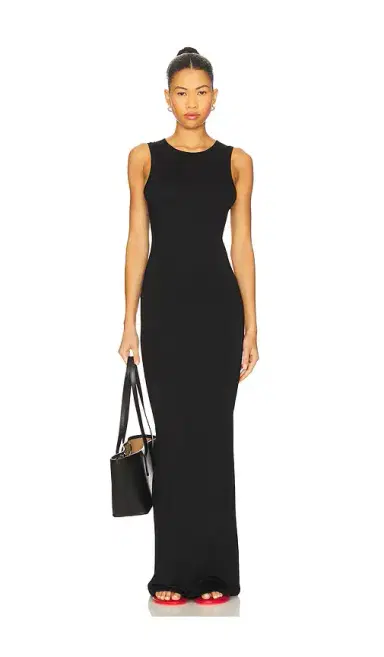 ÉTERNE Sleeveless Crewneck Soft Jersey Maxi Dress | Thumbnail 1