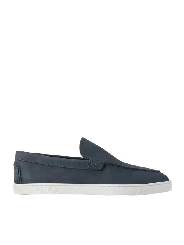 Moonboat Logo-Embossed Nubuck Loafers - Men