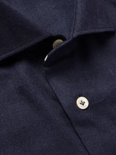 ELEVENTY Slim-Fit Herringbone Cotton and Lyocell-Blend Shirt - Men | Thumbnail 5