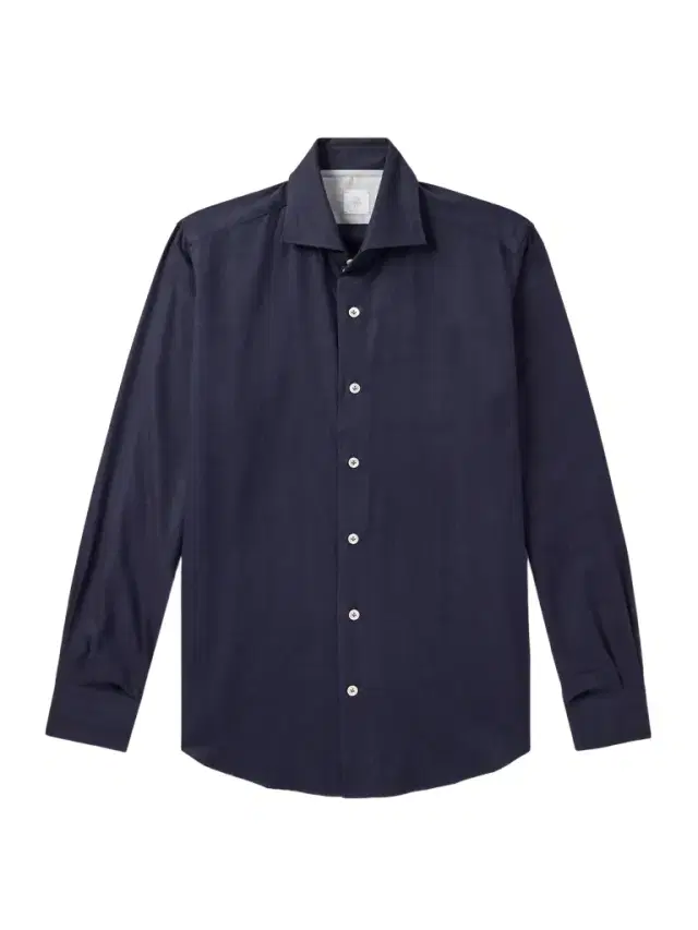 Slim-Fit Herringbone Cotton and Lyocell-Blend Shirt - Men Slim-Fit Herringbone Cotton and Lyocell-Blend Shirt - Men