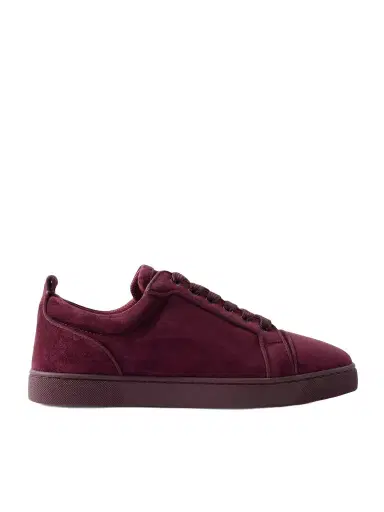 Christian Louboutin Louis Junior Grosgrain-Trimmed Suede Sneakers - Men | Thumbnail 1 Christian Louboutin Louis Junior Grosgrain-Trimmed Suede Sneakers - Men | Thumbnail 1