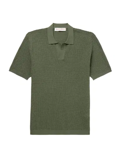 Orlebar Brown Roddy Waffle-Knit LENZING™ ECOVERO™-Blend Polo Shirt - Men | Thumbnail 1 Orlebar Brown Roddy Waffle-Knit LENZING™ ECOVERO™-Blend Polo Shirt - Men | Thumbnail 1