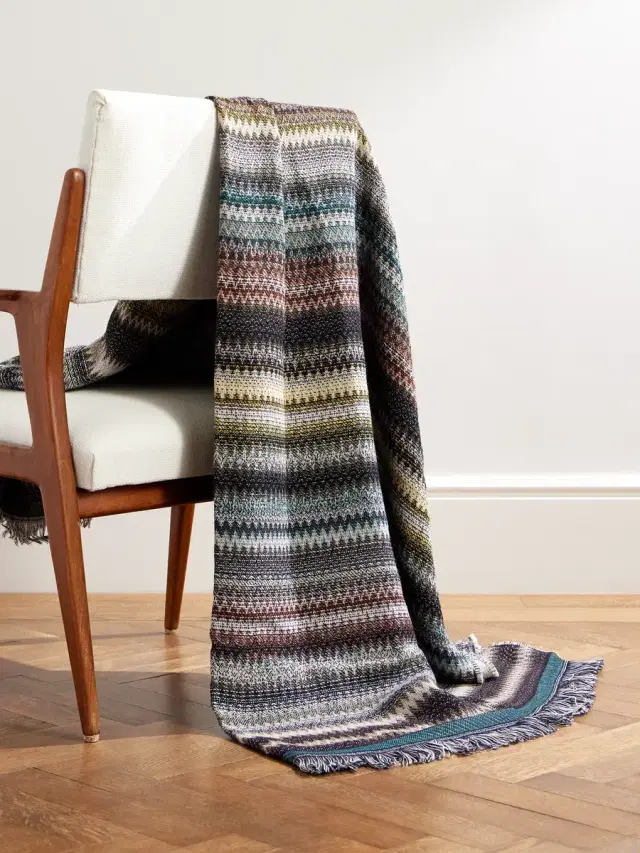 Missoni Home Blur Fringed Jacquard-Knit Wool-Blend Throw - Men