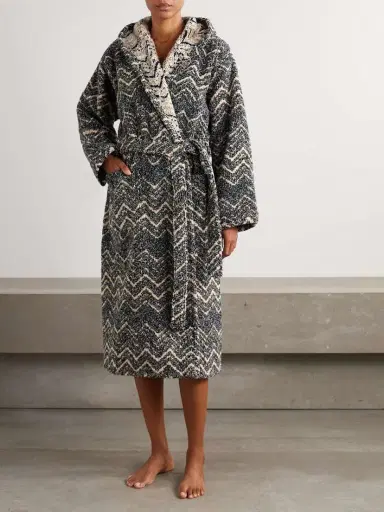 Missoni Striped Cotton-Terry Jacquard Hooded Robe - Men | Thumbnail 2