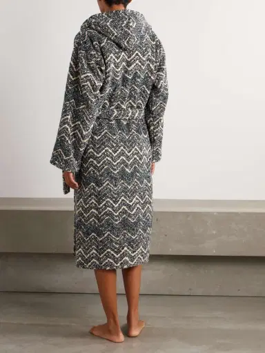 Missoni Striped Cotton-Terry Jacquard Hooded Robe - Men | Thumbnail 3