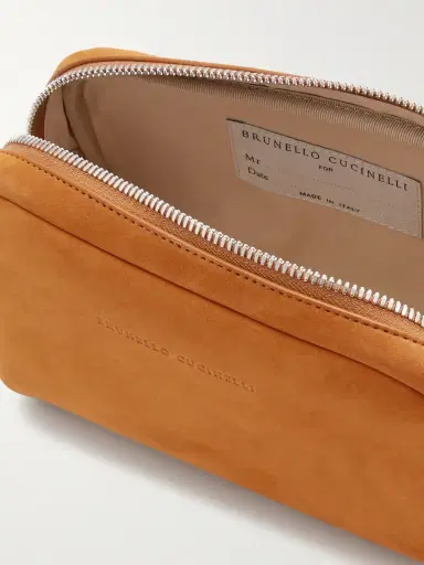 Brunello Cucinelli Suede Wash Bag - Men | Thumbnail 4