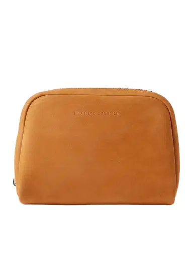 Brunello Cucinelli Suede Wash Bag - Men | Thumbnail 1