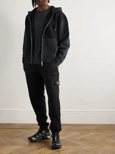 Stone Island Tapered Logo-Appliquéd Organic Cotton-Jersey Sweatpants - Men | Thumbnail 2 Stone Island Tapered Logo-Appliquéd Organic Cotton-Jersey Sweatpants - Men | Thumbnail 2