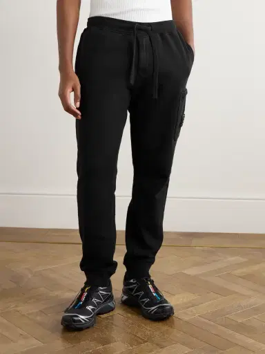 Stone Island Tapered Logo-Appliquéd Organic Cotton-Jersey Sweatpants - Men | Thumbnail 3 Stone Island Tapered Logo-Appliquéd Organic Cotton-Jersey Sweatpants - Men | Thumbnail 3