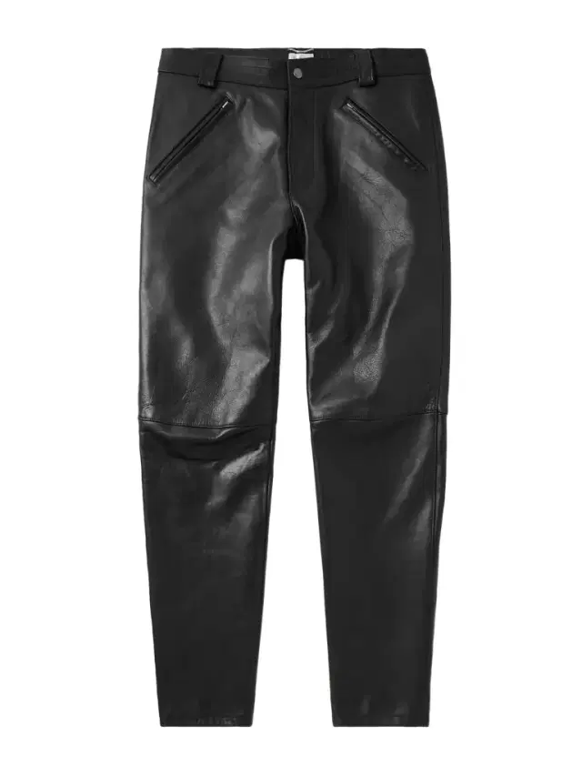 Tapered Leather Trousers - Men