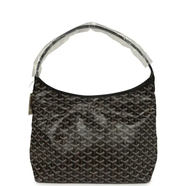 goyard Goyard Goyardine Black Boheme Hobo Bag Palladium Hardware