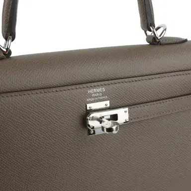 HERMÈS Hermes Kelly Sellier 25 Etain Epsom Palladium Hardware | Thumbnail 7 HERMÈS Hermes Kelly Sellier 25 Etain Epsom Palladium Hardware | Thumbnail 7
